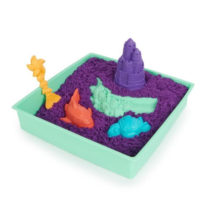 Kinetic Sand - Coffret Château Bac a Sable 454G - Sable Naturel pour Créations Solides et Colorées