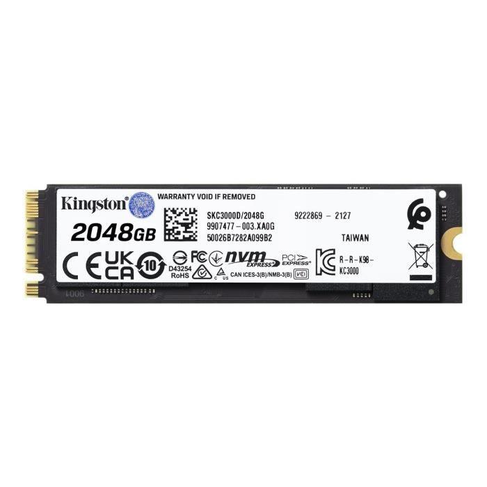 KINGSTON - SSD Interne - KC3000 - 2048Go - M.2 NVMe (SKC3000D/2048G) - Paloma Tech