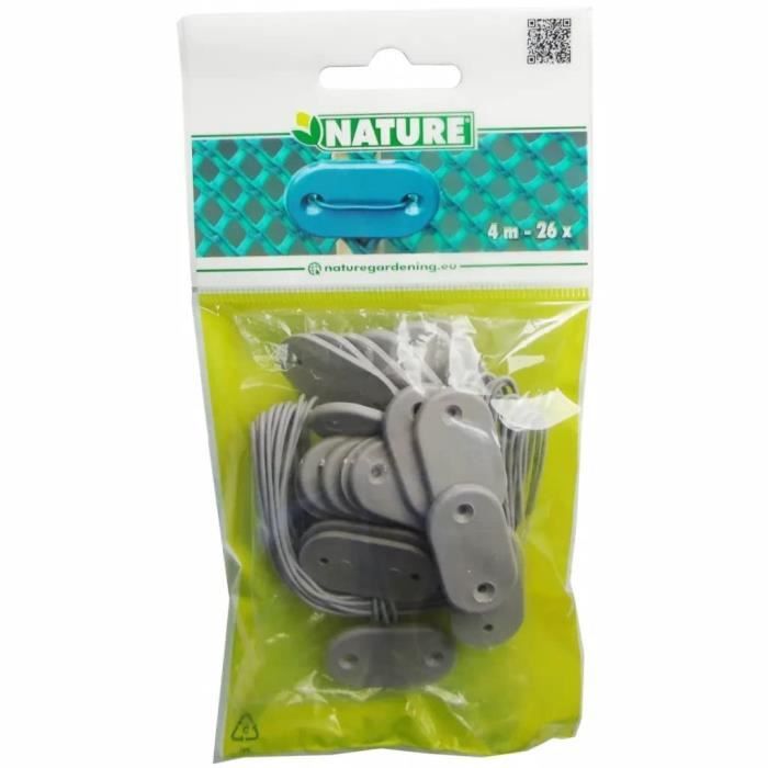 Kit de fixation pour clôture de jardin - NATURE - 27 pcs - Gris NATURE