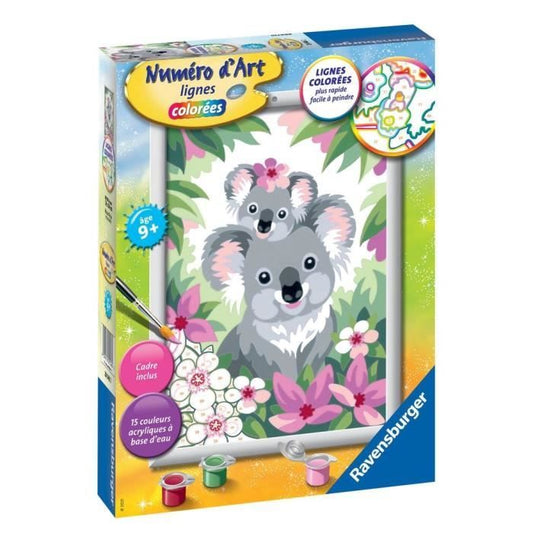 Kit de peinture par numéros - Ravensburger - Maman koala et son bébé - Format moyen - Des 9 ans