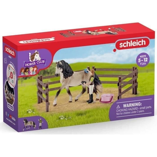 Kit de soin pour chevaux andaloux coffret schleich avec 9 éléments dont 1 cheval schleich inclus coffret figurines