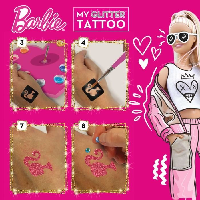 Kit de tatouages pailletés Barbie - LISCIANI GIOCHI - Créez des tatouages colorés et scintillants