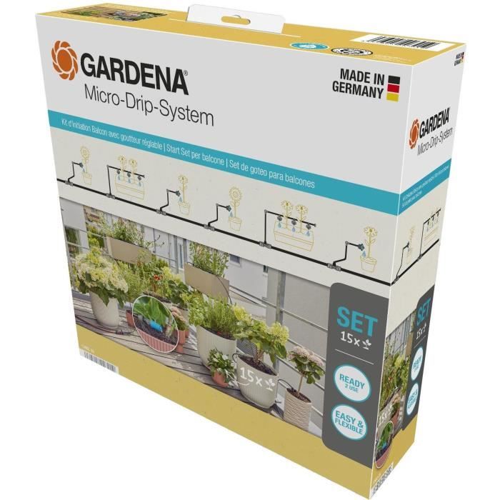 Kit d'initiation pour balcon avec goutteur réglable - 13402-26 GARDENA