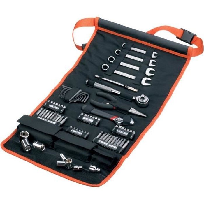 Kit d’outillage (77 pieces) BLACK + DECKER - A7063-QZ (Livré en rangement textile)