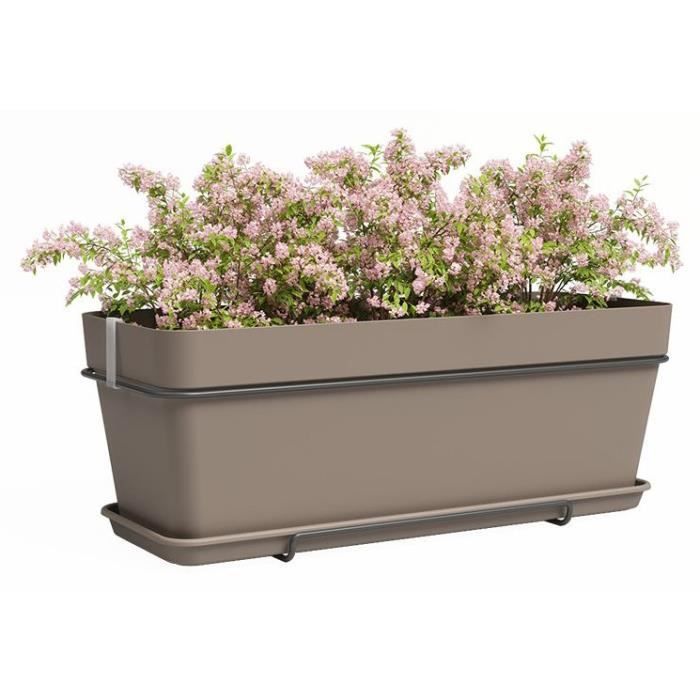 Kit Jardiniere - Plastique - Taupe - Rectangulaire - L50,2 x P28,5 x H20,7cm - ARTEVASI ARTEVASI