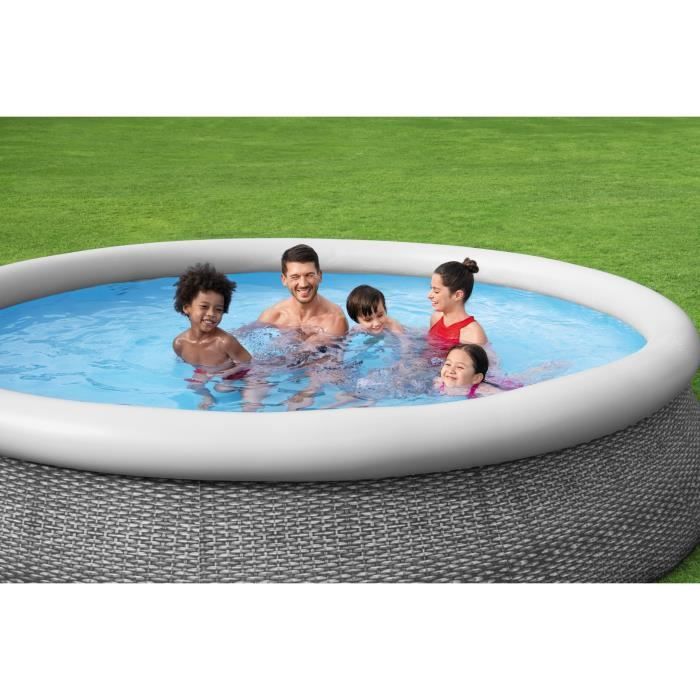 Kit Piscine hors sol autoportante BESTWAY - Fast Set - 366x76cm - Ronde (Livrée avec une pompe et cartouche