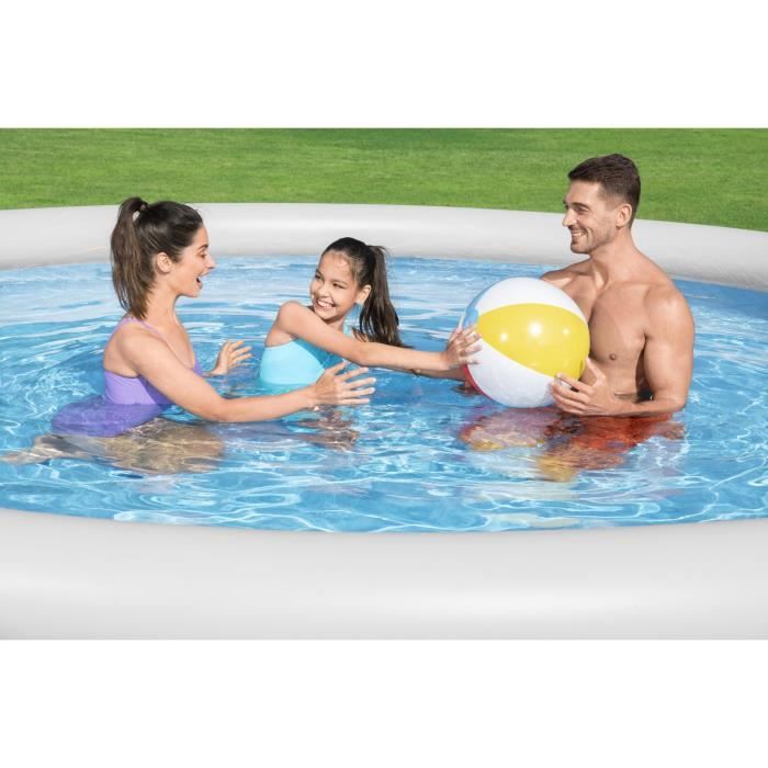 Kit Piscine hors sol autoportante BESTWAY - Fast Set - 457 x 84 cm - Ronde (Livrée avec une pompe et cartouche