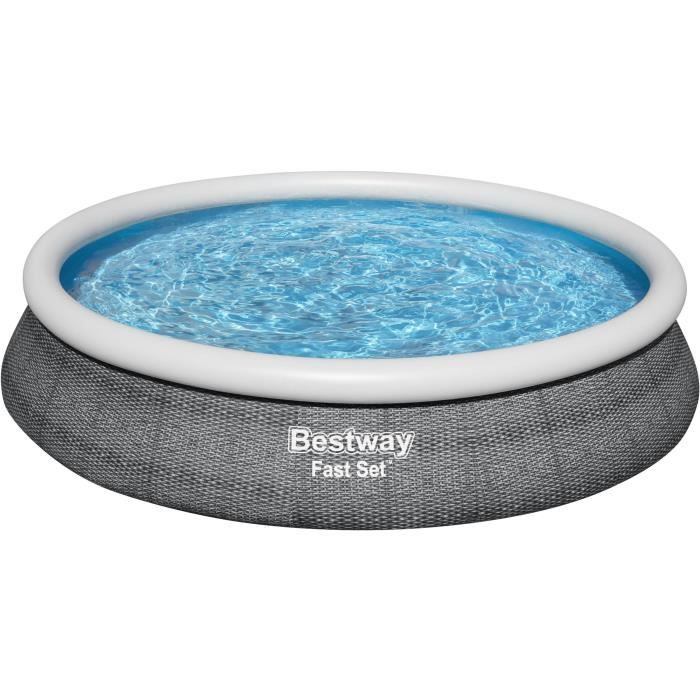 Kit Piscine hors sol autoportante BESTWAY - Fast Set - 457 x 84 cm - Ronde (Livrée avec une pompe et cartouche