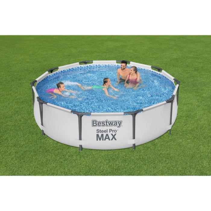 Kit Piscine hors sol tubulaire BESTWAY Steel Pro Max - 305 x 76 cm - Ronde (Avec épurateur a cartouche et pompe