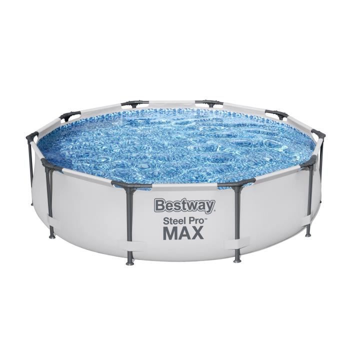 Kit Piscine hors sol tubulaire BESTWAY Steel Pro Max - 305 x 76 cm - Ronde (Avec épurateur a cartouche et pompe