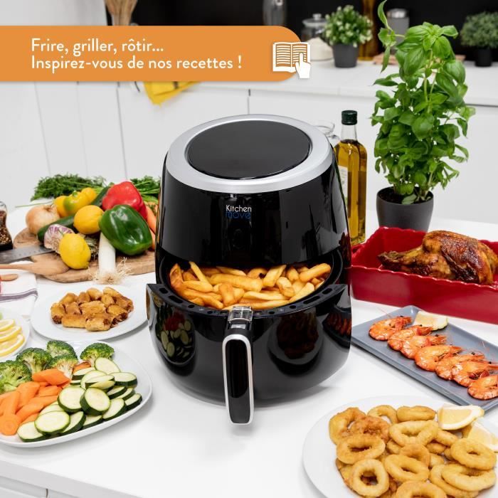 KITCHEN MOVE STORM - Friteuse électrique a air Chaud 6.4L - 2000W - Cuisson rapide écran Tactile LCD Multifonction