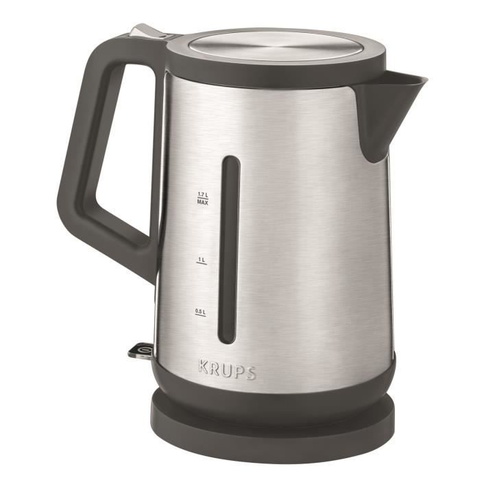 KRUPS Bouilloire électrique sans fil inox, 2400 W, Capacité 1,7 L, Ouverture assistée du couvercle Control Line BW442D10 KRUPS