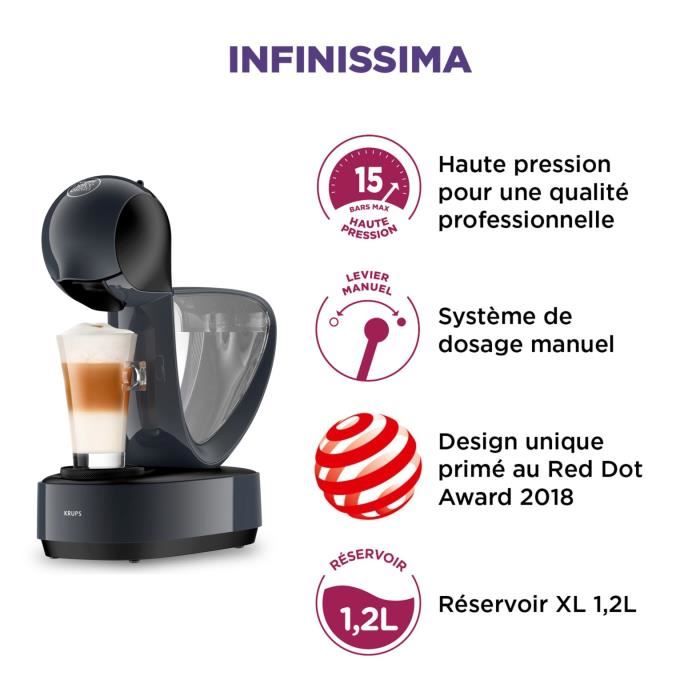 KRUPS Nescafé Dolce Gusto Infinissima Noir + 6 boites de café bio Offre antigaspillage YY5056FD