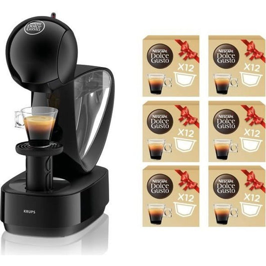 KRUPS Nescafé Dolce Gusto Infinissima Noir + 6 boites de café bio Offre antigaspillage YY5056FD