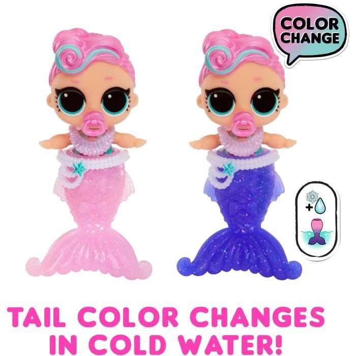 L.O.L. Surprise - Baby Mermaids - Queue de sirene change de couleur - 8 personnages a collectionner - Aléatoire