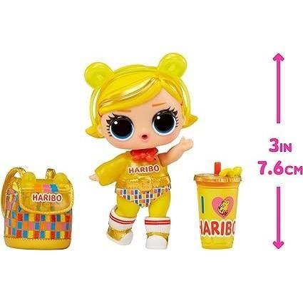 L.O.L. Surprise Loves Mini Sweet x Haribo - 3 poupées 7,5cm - Theme Haribo - Accessoires - Surprise liquide - Des 4ans