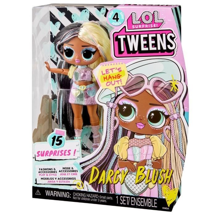 L.O.L. Surprise Tweens S4 Doll - Poupée Darcy Blush 17 cm - Accesoires surprises