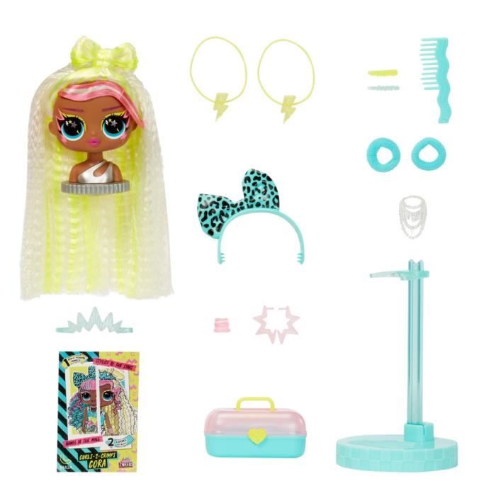 L.O.L. Surprise Tweens Surprise Swap Fashion Doll - Curls-2- Crimps Cora - 1 poupée Tweens 17cm 1 mini tete a coiffer