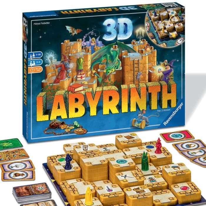 Labyrinthe 3D Jeux de société Famille et Enfants De 2 a 4 Joueurs a partir de 7 ans 26113 Ravensburger