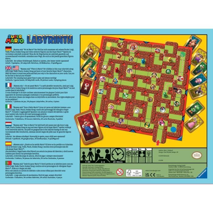 Labyrinthe SUPER MARIO Jeu de société famille Chasse au trésor dans un labyrinthe en mouvement Des 7 ans Ravensburger