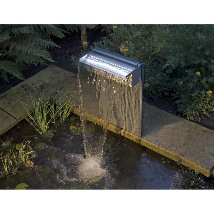 Lame d'eau inox Niagara 60 avec éclairage led pour bassin de jardin - UBBINK UBBINK