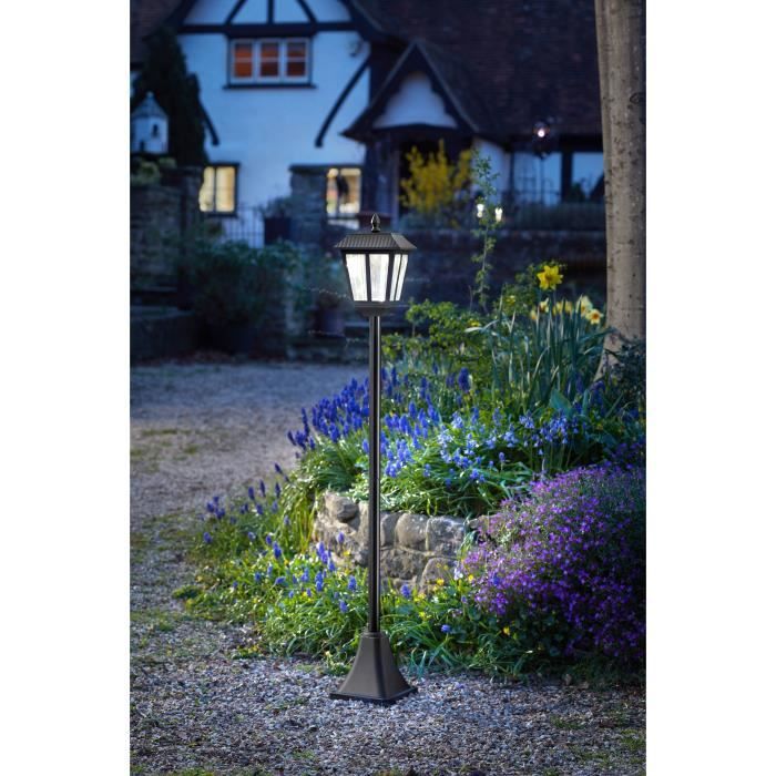 Lampadaire solaire - SMART GARDEN - Metro - 20 lumens - Noir - 130 x 18 cm SMART GARDEN