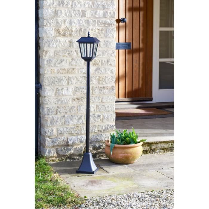 Lampadaire solaire - SMART GARDEN - Metro - 20 lumens - Noir - 130 x 18 cm SMART GARDEN