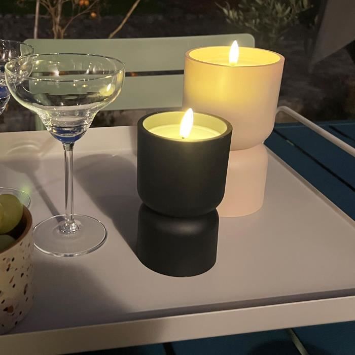 Lampe de table d'extérieur - BRILLIANT - LOVERE - Forme bougie - Plastique - 3 W - Noir BRILLIANT