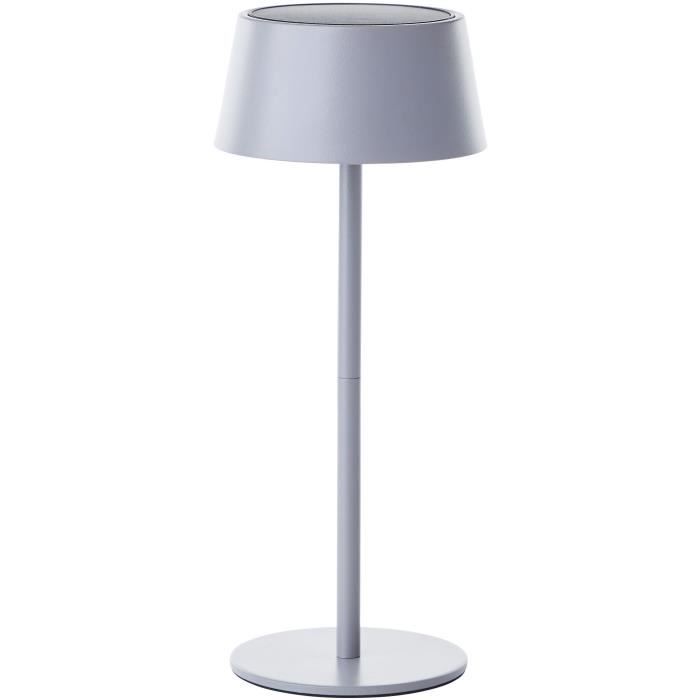 Lampe de table d'extérieur - BRILLIANT - PICCO - LED et solaire - Métal et plastique - 5 W - Gris dépoli BRILLIANT