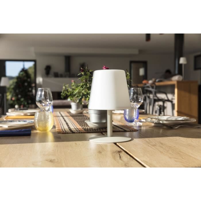 Lampe de table sans fil LED Standy Mini Cream - LUMISKY - Acier creme - Blanc chaud/blanc froid - Autonome 8h LUMISKY