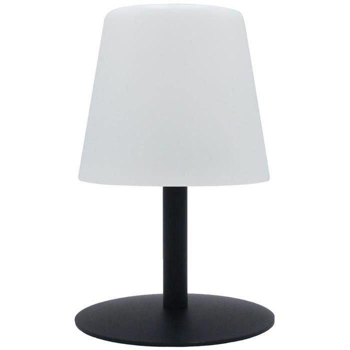 Lampe de table sans fil - LUMISKY - STANDY MINI Dark - H25 cm - Pied en acier noir - LED blanc chaud et blanc LUMISKY