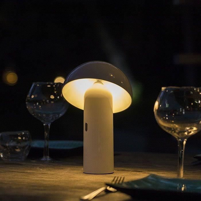 Lampe de table sans fil - LUMISKY - TOD WHITE - H28 cm - Tete orientable - LED blanc chaud LUMISKY