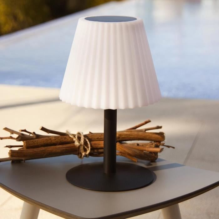 Lampe de table solaire 2 en 1 a planter ou a poser - LUMISKY - BOUFFANT - H62 cm - LED blanc dimmable LUMISKY