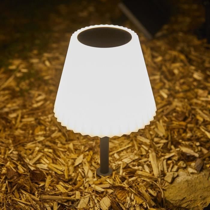 Lampe de table solaire 2 en 1 a planter ou a poser - LUMISKY - BOUFFANT - H62 cm - LED blanc dimmable LUMISKY