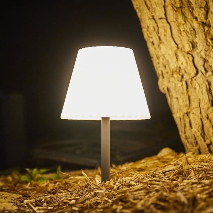 Lampe de table solaire 2 en 1 a planter ou a poser - LUMISKY - BOUFFANT - H62 cm - LED blanc dimmable LUMISKY