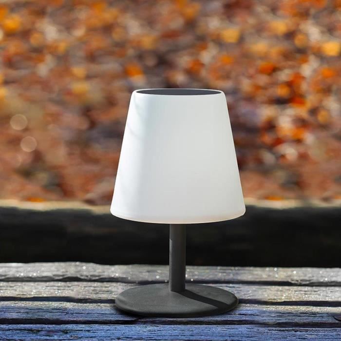 Lampe de table solaire et rechargeable - LUMISKY - STANDY TINY SOLAR - H25 cm - LED blanc chaud et blanc dimmable LUMISKY