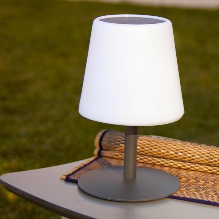 Lampe de table solaire et rechargeable - LUMISKY - STANDY TINY SOLAR - H25 cm - LED blanc chaud et blanc dimmable LUMISKY