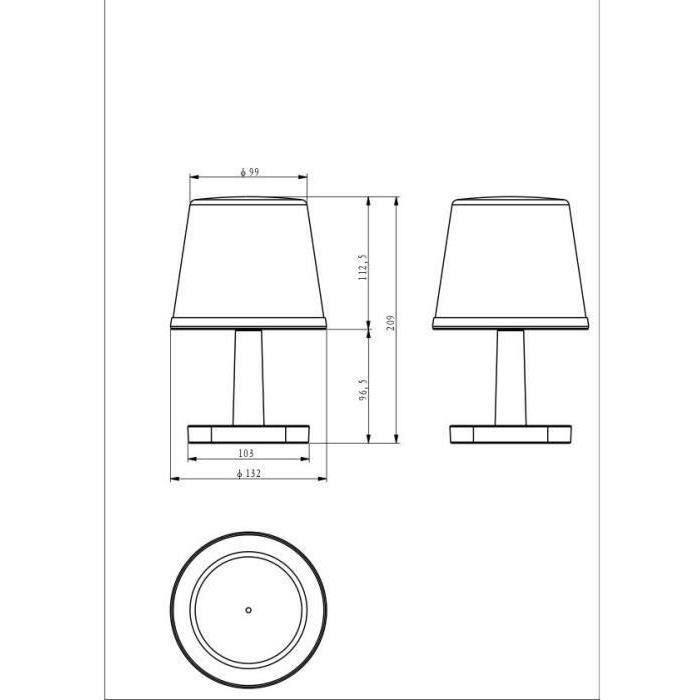 Lampe de table solaire GALIX G4410 - 25 Lumens - H20 cm GALIX