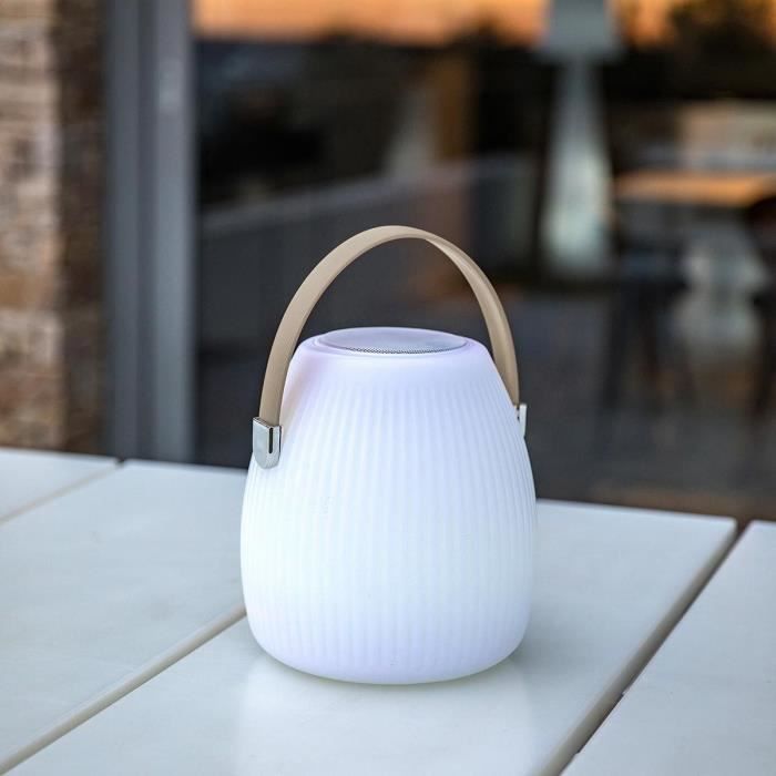 Lampe enceinte bluetooth sans fil - LUMISKY - MINI MAY PLAY - H23 cm - LED blanc et multicolore dimmable LUMISKY