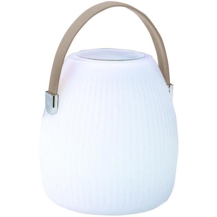 Lampe enceinte bluetooth sans fil - LUMISKY - MINI MAY PLAY - H23 cm - LED blanc et multicolore dimmable LUMISKY