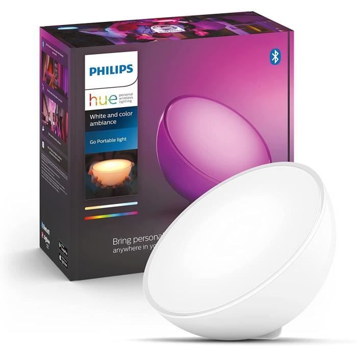 Lampe portable connectée Philips Hue Go White and Color - Compatible Bluetooth - Alexa Google et Apple Homekit