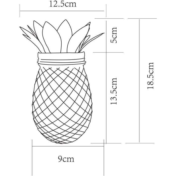 Lampe solaire Ananas - GALIX - Métal/Verre - 5 LED - 8h d'éclairage GALIX