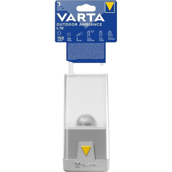 Lanterne-VARTA-Outdoor Ambiance Lantern L10-150lm-6couleurs de lumiere-Dimmable-IP54-LED hautes performances-Convivial VARTA