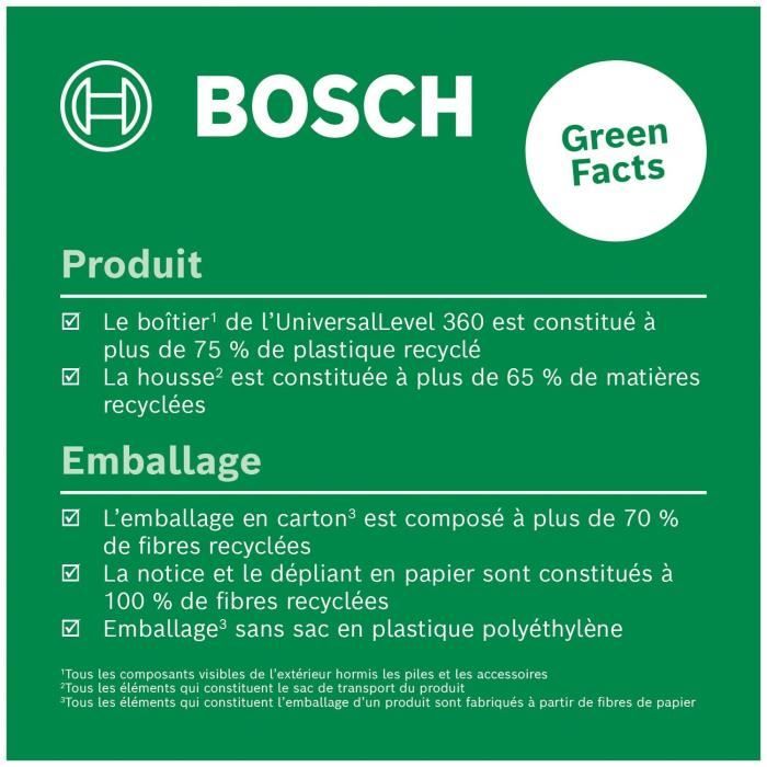 Laser lignes UniversalLevel 360 de Bosch (laser lignes vertical et horizontal avec laser a 360° pour un alignement