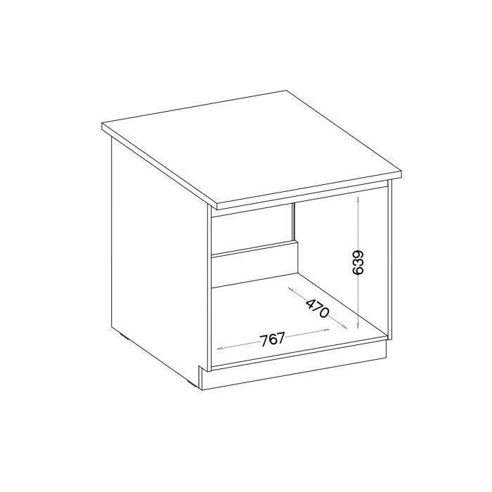 LASSEN Meuble bas de cuisine sous évier L 80 cm - Décor chene clair sonoma