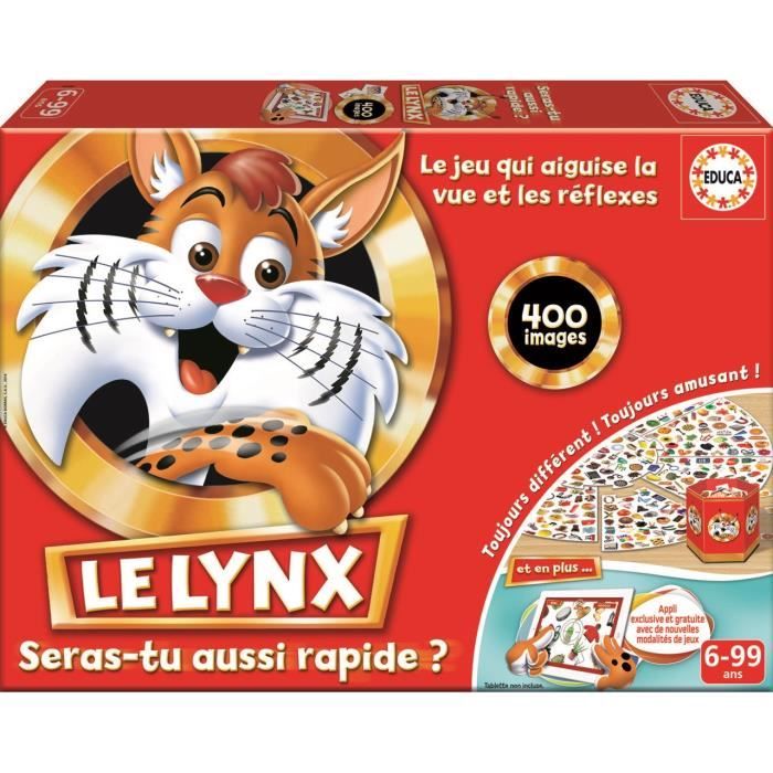 Le Lynx 400 Images Educa Jeu de société Famille et Enfants Renforce la mémoire visuelle et les réflexes des 6 Ans