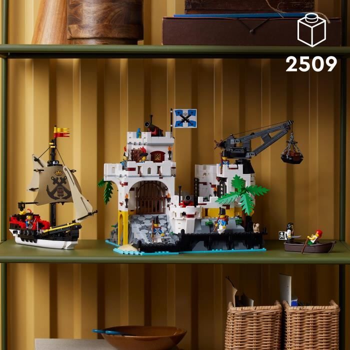 LEGO 10320 Icons La Forteresse de l’Eldorado Kit de Maquette pour Adultes avec Bateau Pirate et 8 Minifigurines