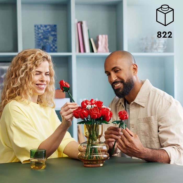 LEGO 10328 Icons Le Bouquet de Roses Fleurs Artificielles pour Décorer Cadeau de Saint-Valentin pour Adultes