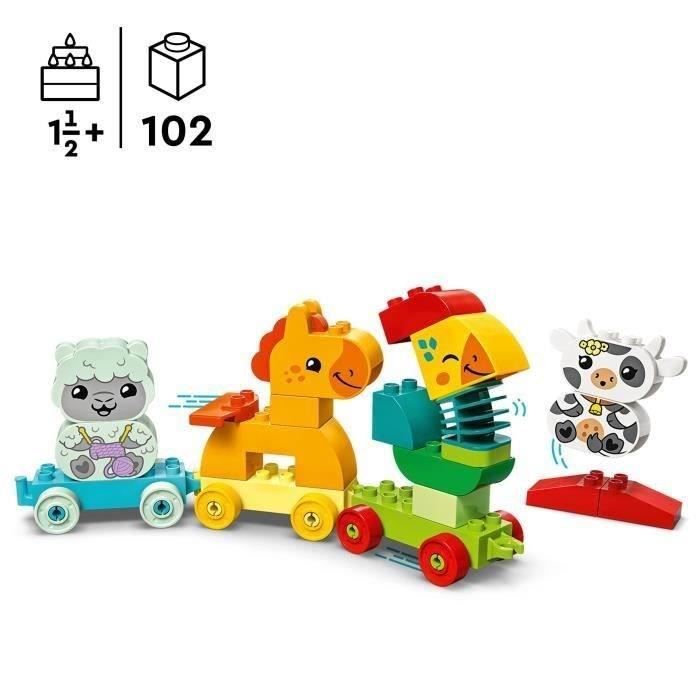 LEGO 10412 DUPLO My First Le Train des Animaux Jouet a Roues pour Enfants Animaux Créatifs a Construire