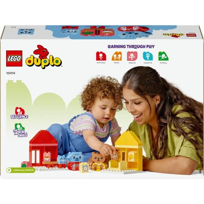 LEGO 10414 DUPLO My First Mes Rituels Quotidiens - Le Repas et le Coucher Jouet Social 4 Figurines Animales